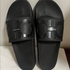 Salvatore Ferragamo Black Slide Sandals